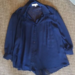 Blue button down blouse